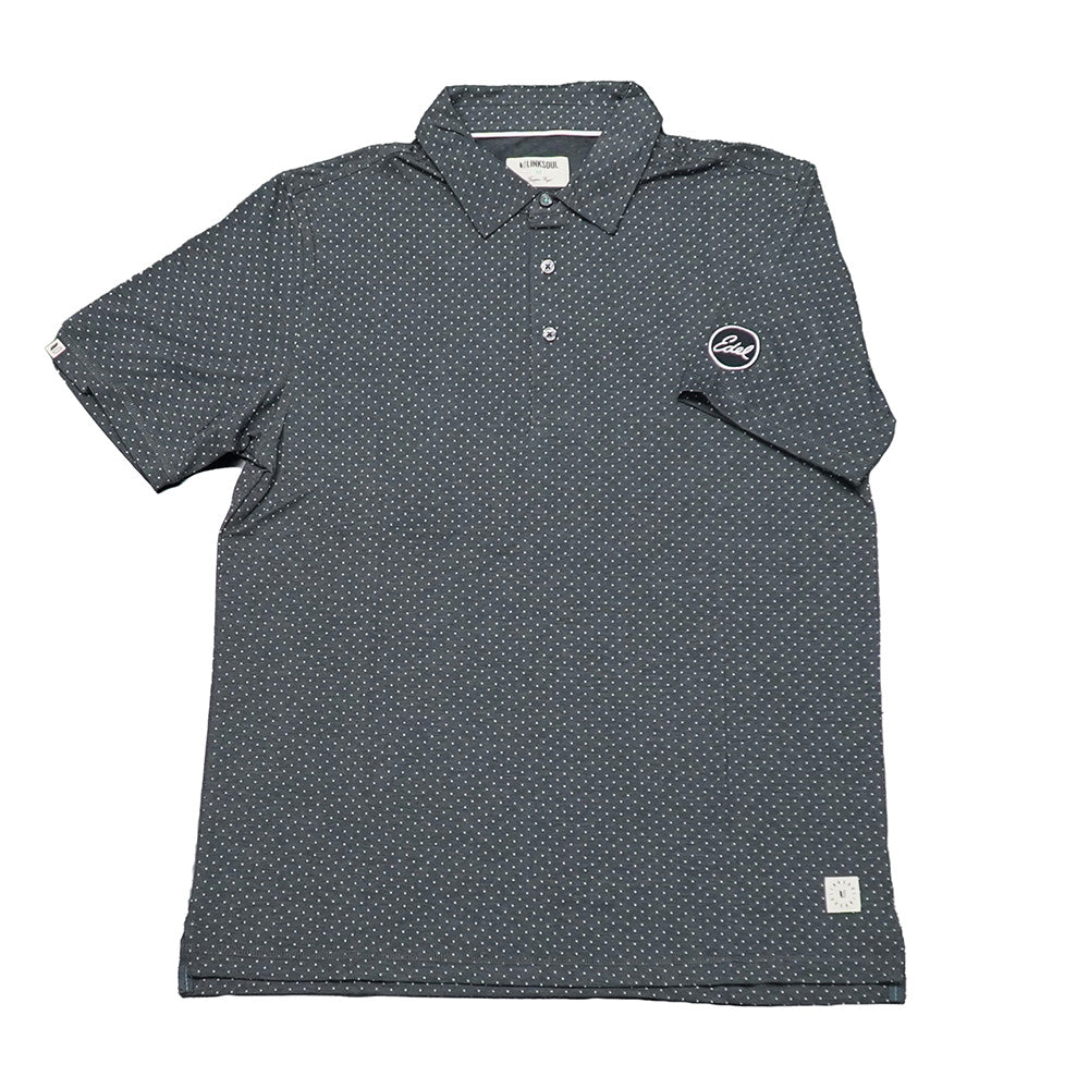 Edel X Linksoul Delray Polo - Black Heather Micro Dot