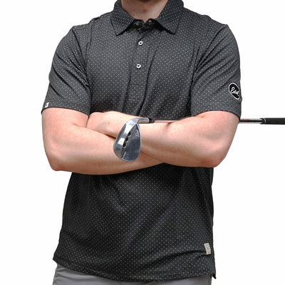 Edel X Linksoul Delray Polo - Black Heather Micro Dot