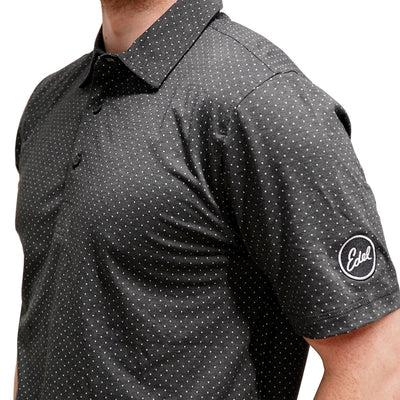 Edel X Linksoul Delray Polo - Black Heather Micro Dot
