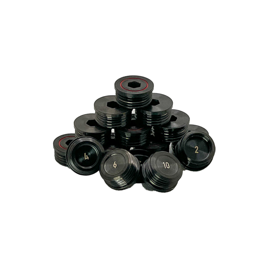 Movable swing weights available in 2g, 4g, 6g, 8g and 10g